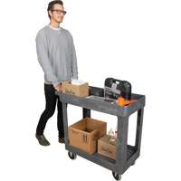 Utility Service Cart, 2 Tiers, 16-1/2" x 32-1/2" x 34-1/2", 550 lbs. Capacity Sécurité Médic