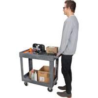 Utility Service Cart, 2 Tiers, 16-1/2" x 32-1/2" x 34-1/2", 550 lbs. Capacity Sécurité Médic