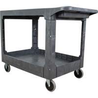 Flat-Shelf Utility Service Cart, 2 Tiers, 25-1/4" x 32-1/4" x 44", 550 lbs. Capacity Sécurité Médic
