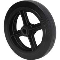 Mold-On Rubber Wheel, 10" (254 mm) Dia. x 2" (50.8 mm) W, 948 lbs. (430 kg) Capacity Sécurité Médic