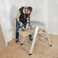 Portable Work-Stand Saw Horse, Aluminum Frame, 12-1/4" D x 36" H Sécurité Médic
