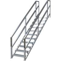 SmartStairs 11-16 Steps Modular Construction Stair System, 120" H Sécurité Médic