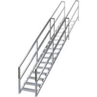 SmartStairs 11-16 Steps Modular Construction Stair System, 120" H Sécurité Médic