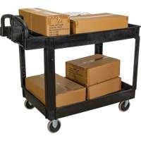 Utility Cart, 2 Tiers, 25-5/8" x 33-1/2" x 43-3/4", 550 lbs. Capacity Sécurité Médic