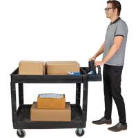 Utility Cart, 2 Tiers, 25-5/8" x 33-1/2" x 43-3/4", 550 lbs. Capacity Sécurité Médic