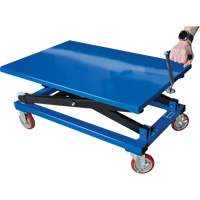 Manual Scissor Lift Table, 37-3/8" L x 23-5/8" W, Steel, 660 lbs. Capacity Sécurité Médic