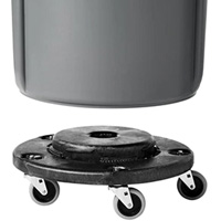 Brute&reg; Dolly, Polyethylene, Black, Fits: 20 - 55 US Gal. Sécurité Médic