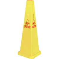 "Caution" Lamba Traffic Cones, English with Pictogram Sécurité Médic