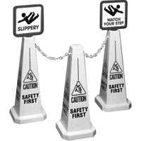"Caution" Lamba Traffic Cones, English with Pictogram Sécurité Médic