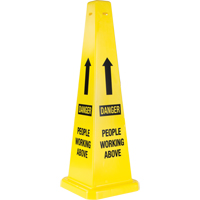 "People Working Above" Traffic Cones, English with Pictogram Sécurité Médic