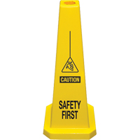 "Safety First" Lamba Traffic Cones, English with Pictogram Sécurité Médic