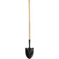 Round Point Shovel, Tempered Steel Blade, Wood, Straight Handle Sécurité Médic