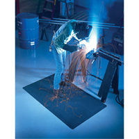 WeldSafe&reg; No. 447 Matting, Rubber, 75' L, 2' W x 9/16" Thick, Black Sécurité Médic