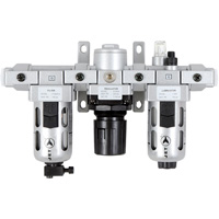 Filtre &agrave; air interm&eacute;diaire en trois parties, r&eacute;gulateur & lubrificateur AFRLMI38, 3/8" NPT Sécurité Médic