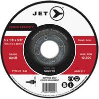 Power Abrasive Cut-Off Wheel, 4-1/2" x 1/8", 7/8" Arbor, Type 27, 13300 RPM Sécurité Médic