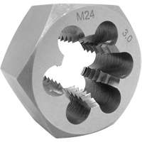 SAE Hex Die, 2-1/2" Dia., 18 mm Thread, Alloy Steel Sécurité Médic