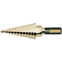 Super Premium Step Drill, 1/8" - 1/2" , 1/32" Increments, High Speed Steel Sécurité Médic