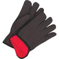 Classic Jersey Gloves, One Size, Black, Red Fleece, Slip-On Sécurité Médic