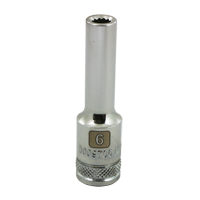Metric Socket, 6 mm, 3/8" Drive, 12 Points, Deep Sécurité Médic