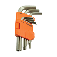 Hex Key Set, 9 Pcs., Metric Sécurité Médic