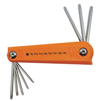 Folding Hex Key Set, 8 Pcs., Torx&reg; Sécurité Médic