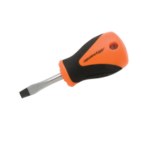 Stubby Slotted Screwdriver, 1/4" Tip, Round, 3-3/4" L, Cushion Grip Handle Sécurité Médic