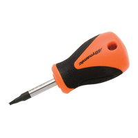 Square Recess Stubby Screwdriver, #1 Tip, Round, 3-4/5" L, Plastic/Wood/Cushion Grip Handle Sécurité Médic