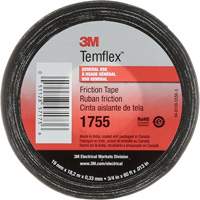Temflex Cotton Friction Tape 1755, 19 mm (3/4") x 18.28 m (60'), Black Sécurité Médic