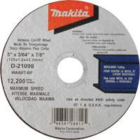 Thin Kerf Cut-Off Wheel, 5" x 3/64", 7/8" Arbor, Type 1, Aluminum Oxide, 12200 RPM Sécurité Médic