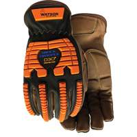 Drill Sergeant Impact Gloves, Large, Grain Leather Palm, Slip-On Cuff Sécurité Médic