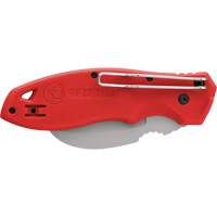 FastBack Hawk Bill Folding Knife, 2-1/4" Blade, Stainless Steel Blade, Plastic Handle Sécurité Médic