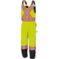 5041BB Waterproof Quilted Bib Pants, Polyester, Large, High Visibility Lime-Yellow Sécurité Médic