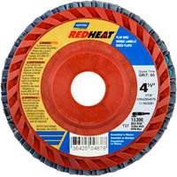 Red Heat&reg; Plastic Flat Flap Discs, 4-1/2" x 7/8", Type 27, 40 Grit, Ceramic Alumina Sécurité Médic
