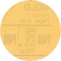 Gold Hookit Disc, 3" Dia., P400 Grit, Aluminum Oxide, C-Weight Sécurité Médic