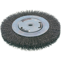 Brosses &eacute;conomiques &agrave; fils cr&ecirc;p&eacute;s - Face moyenne, 6" dia., Fils 0.014, Arbre 2" Sécurité Médic