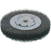 Economy Crimped Wire Wheel Brushes - Wide Face, 8" Dia., 0.014 Fill, 2" Arbor Sécurité Médic