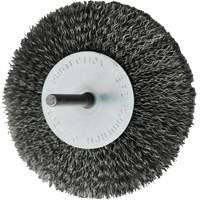 Brosses mont&eacute;es &agrave; fils cr&ecirc;p&eacute;s circulaires, 4", Fils 0,008", Tige 1/4" Sécurité Médic