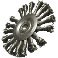 Circular Knotted Wire End Brushes, 3-1/2" Dia., 0.014" Wire Dia., 1/4" Shank Sécurité Médic