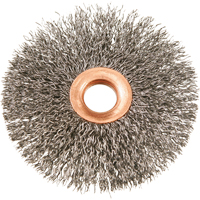 Brosses rotatives &agrave; fils cr&ecirc;p&eacute;s avec moyeu en cuivre 3", 3" dia., Fils 0,014", Arbre 1/2" Sécurité Médic