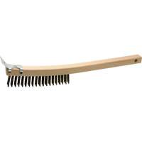 Scratch Brush With Scraper, Steel, 3 x 19 Wire Rows, 13" Long Sécurité Médic