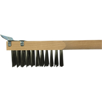 Scratch Brush With Scraper, Stainless Steel, 3 x 10 Wire Rows, 20" Long Sécurité Médic
