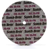 Meule unitaris&eacute;e EXL Scotch-Brite, 6" x 1/4", Arbre de 1/4", Grain de Fin, Carbure de silicium Sécurité Médic
