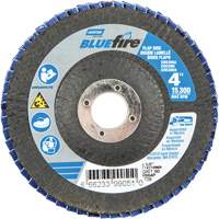R884P BlueFire&reg; Conical Flap Disc, 4" x 5/8", Type 29, P60 Grit, Zirconia Alumina Sécurité Médic