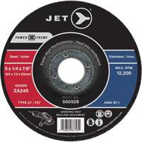 Power-Xtreme ZA24S Grinding Wheel, 4-1/2" x 1/4", 7/8" Arbor, Type 27 Sécurité Médic