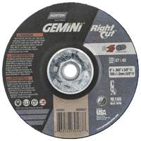 Meule &agrave; tronçonner pour coupe &agrave; angle droit RightCut Gemini, 6" x 0,045", Arbre de 5/8"-11, Type 27/42, Oxyde d'aluminium, 10185 Tr/min Sécurité Médic