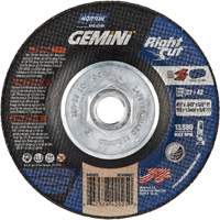 Meule &agrave; tronçonner pour coupe &agrave; angle droit RightCut Gemini, 4-1/2" x 0,045", Arbre de 5/8"-11, Type 27/42, Oxyde d'aluminium, 13580 Tr/min Sécurité Médic