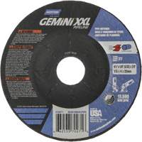 Disque combin&eacute; de meulage et tronçonnage Gemini XXL, 4-1/2" x 1/8", Arbre de 7/8", Type 27, Oxyde d'aluminium Sécurité Médic
