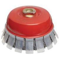 Brosse-boisseau &agrave; fils nou&eacute;s avec protecteur, 2-3/4" dia. x 5/8"-11 arbre Sécurité Médic