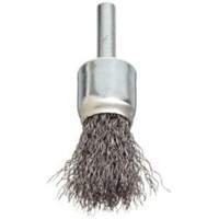 Brosse &agrave; fils cr&ecirc;p&eacute;s avec moyeu, 3/4", Fils 0,006", Tige 1/4" Sécurité Médic