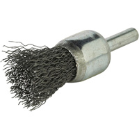 Brosse &agrave; fils cr&ecirc;p&eacute;s avec moyeu, 3/4", Fils 0,014", Tige 1/4" Sécurité Médic